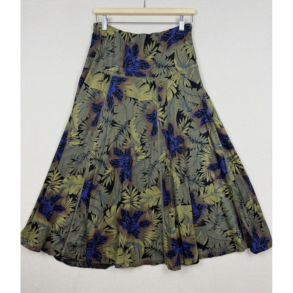 Vintage Karen Kane Womens Tropical Print Elastic Waist Skirt Size‎ S Made in USA - Picture 3 of 15